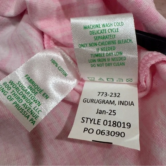 NWOT Lilly Pulitzer Barreto Cotton Top Short Sleeve Gold Button Beach Pink M - Picture 12 of 12